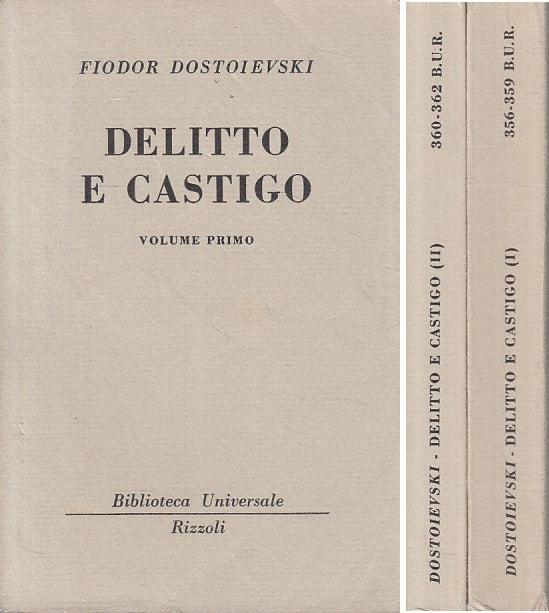 LN- DELITTO E CASTIGO 2 VOL. - DOSTOIEVSKI - RIZZOLI - BUR -- 1951 - B - ZFS425