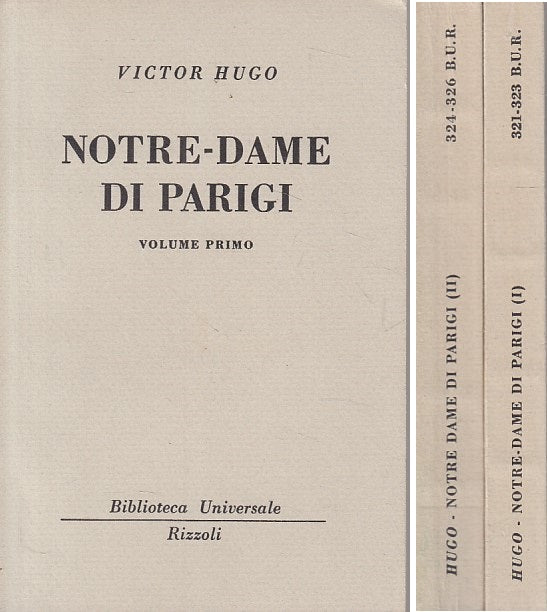 LN- NOTRE DAM DI PARIGI 2 VOL - VICTOR HUGO - RIZZOLI - BUR -- 1951 - B - ZFS425