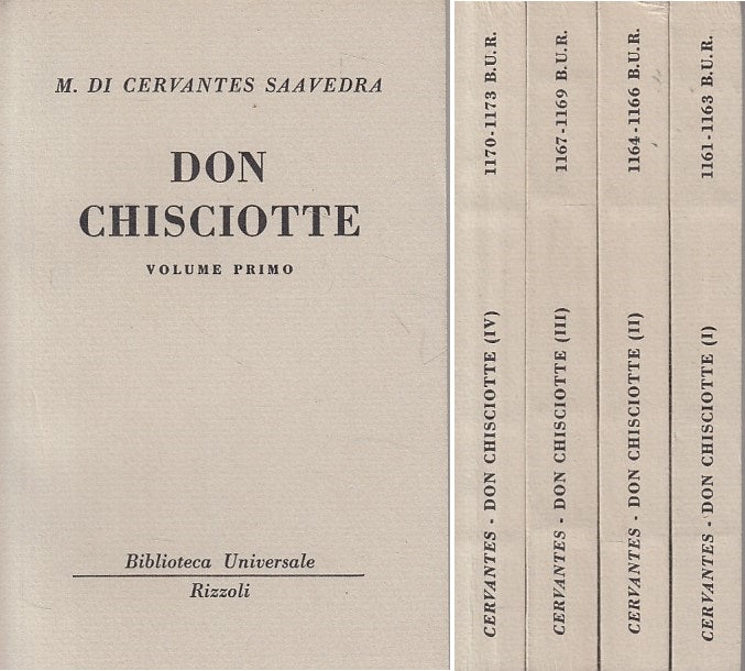 LN- DON CHISCIOTTE 4 VOL. - CERVANTES - RIZZOLI - BUR -- 1957 - B - ZFS425