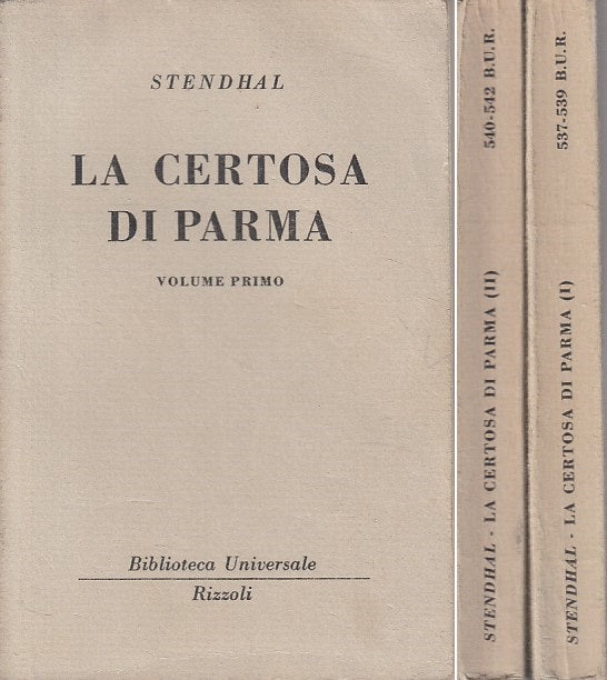 LN- LA CERTOSA DI PARMA 2 VOL. - STENDHAL - RIZZOLI - BUR -- 1953 - B - ZFS69