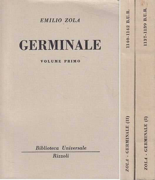 LN- GERMINALE 2 VOLUMI - EMILIO ZOLA - RIZZOLI - BUR -- 1957 - B - ZFS425