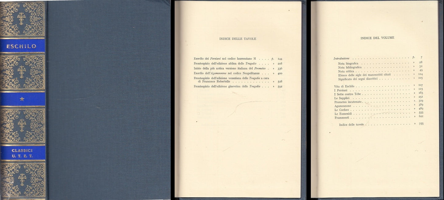 LN- TRAGEDIE E FRAMMENTI - ESCHILO - UTET - CLASSICI GRECI -- 1987- C- XFS43