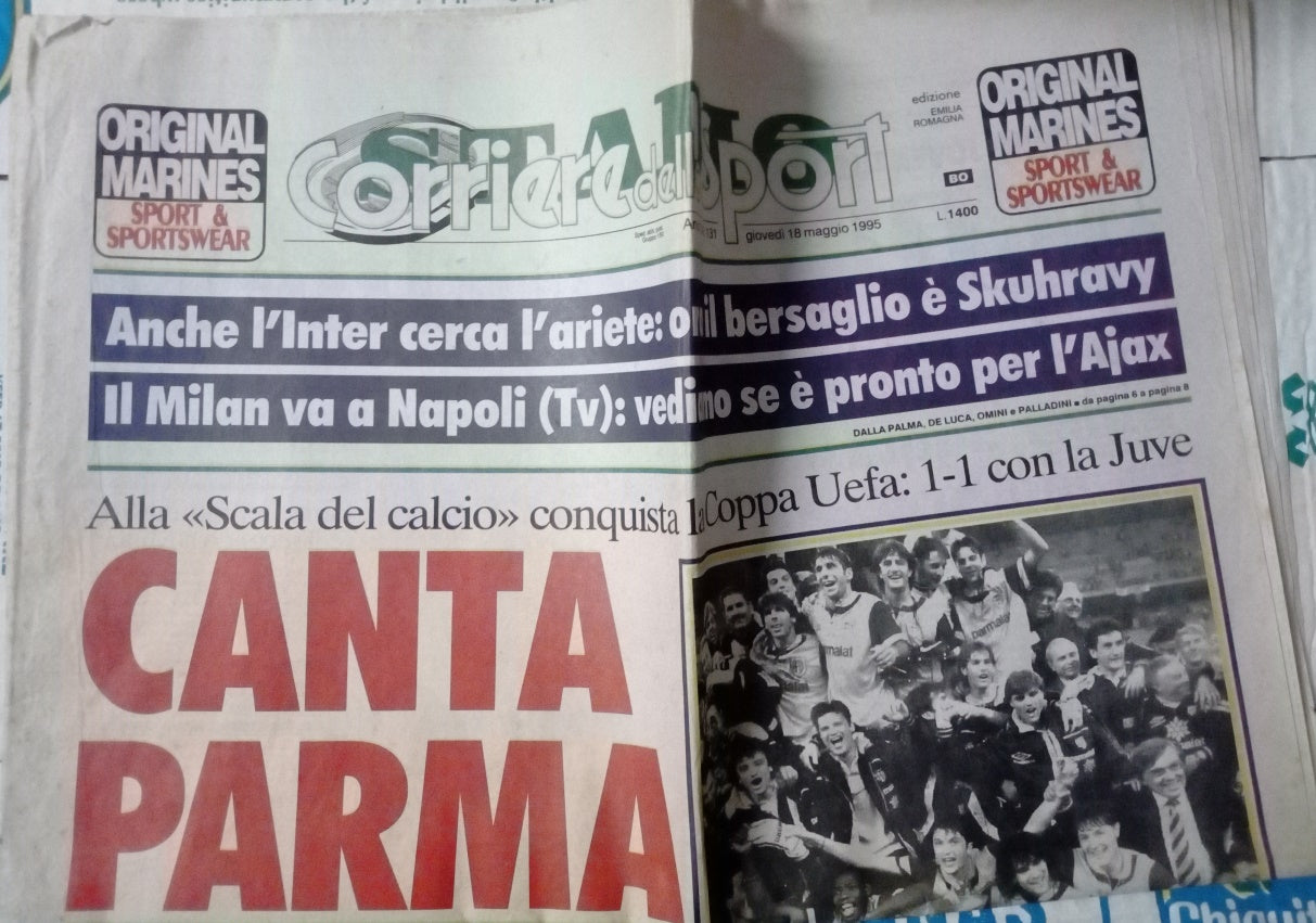 LC- CORRIERE DELLO SPORT 18 MAGGIO 1995 PARMA VINCE COPPA UEFA - 1995-- RVSa166