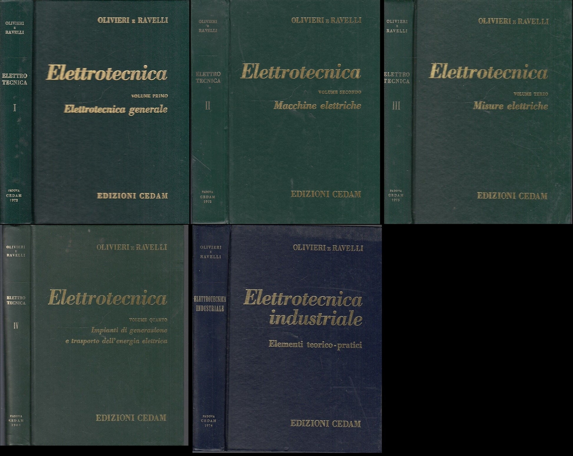 LZ- ELETTROTECNICA 5 VOLUMI ELEMENTI TEORICO PRATICI -- CEDAM--- 1972- C- ZFS597