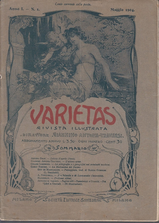 LH- RIVISTA ILLUSTRATA VARIETAS ANNO I N.1 -- SONZOGNO --- 1904 - S- XFS56