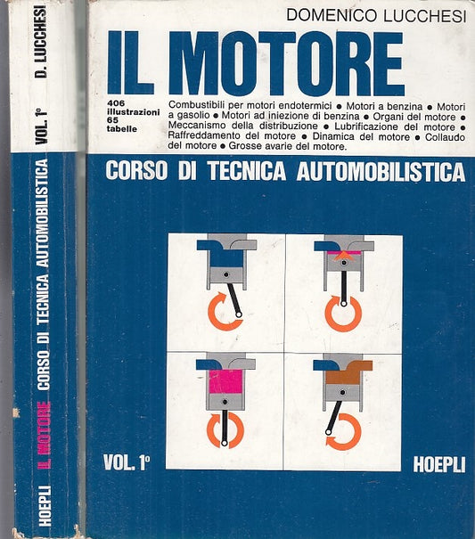 LZ- IL MOTORE VOL.1  TECNICA AUTOMOBILISTICA- LUCCHESI- HOEPLI--- 1971- B- XFS48