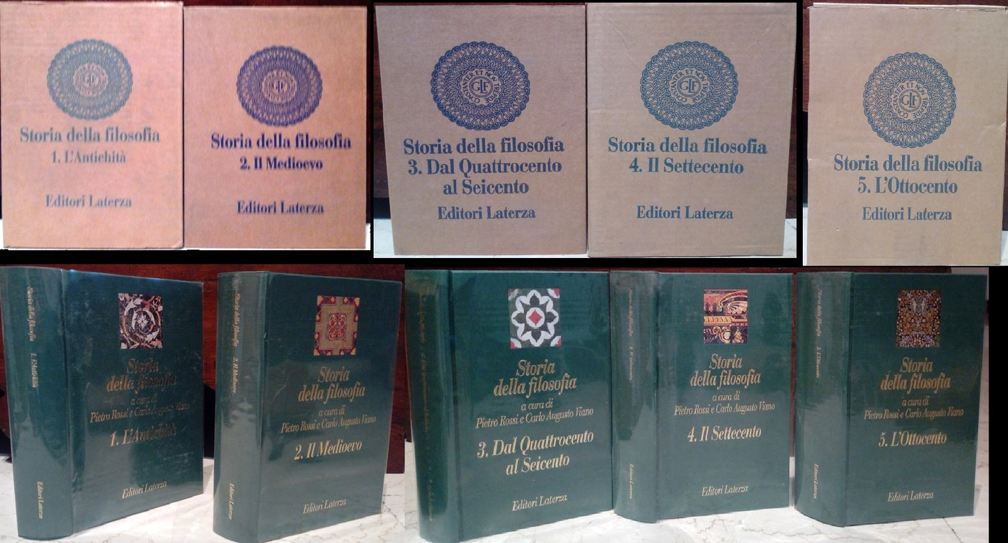 LS-  STORIA DELLA FILOSOFIA 5 VOLUMI - ROSSI VIANO - LATERZA --- 1993 - CS - YFS