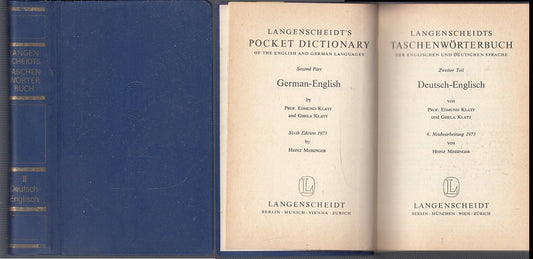 LZ- LANGENSCHEIDS TASCHEN WORTER BUCH DEUTSCH ENGLISH ----- 1973- B- YFS146