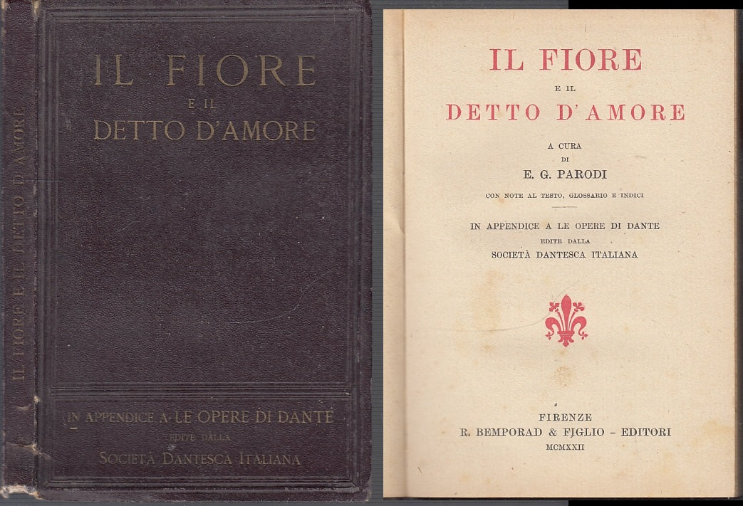 LN- IL FIORE E IL DETTO D'AMORE - PARODI - BEMPORAD --- 1922- B- ZFS146