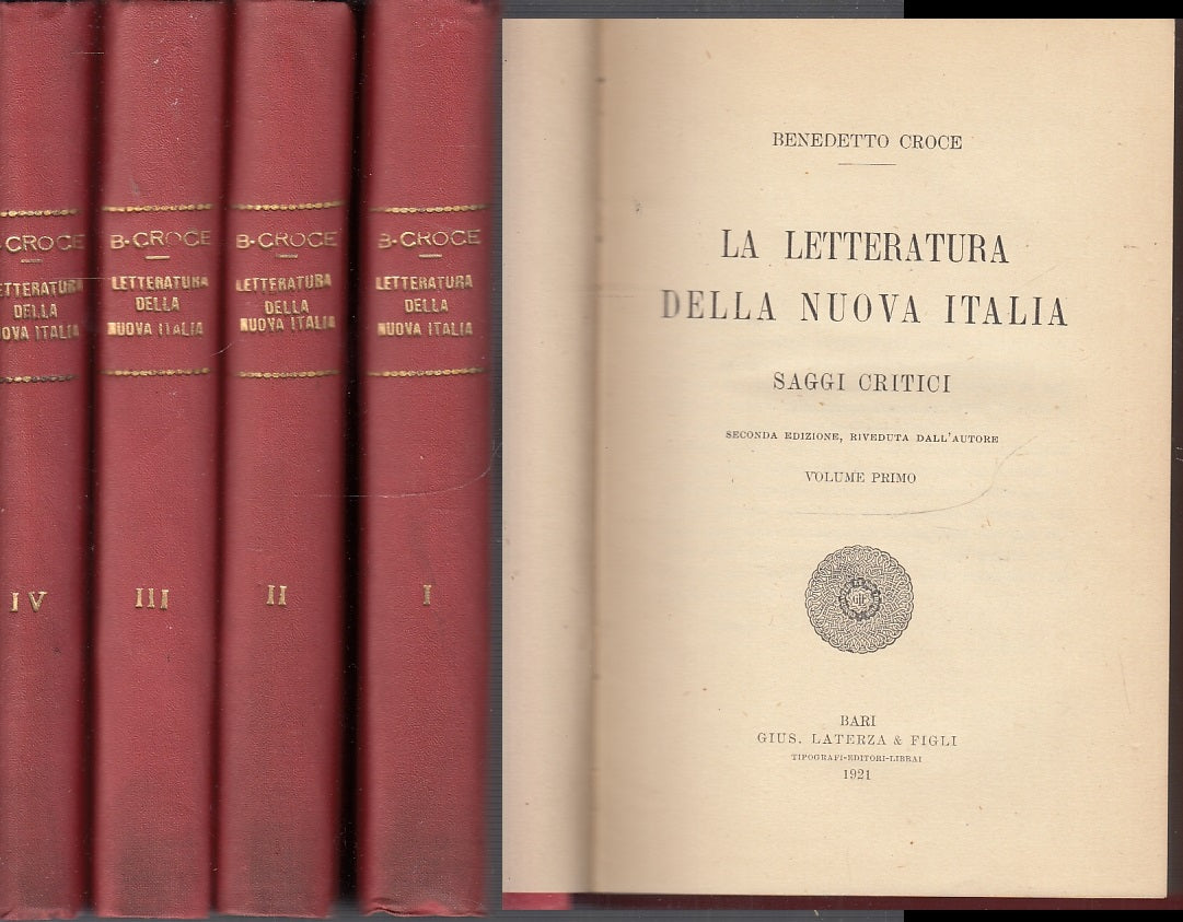 LN- LA LETTERATURA DELLA NUOVA ITALIA 4 VOLUMI- CROCE - LATERZA--- 1915- C- XFS50