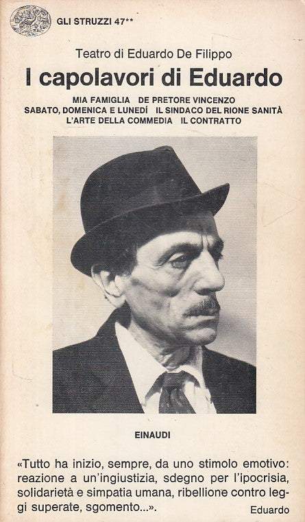 LN- I CAPOLAVORI DI EDUARDO DE FILIPPO TEATRO -- EINAUDI --- 1971 - B - YFS163