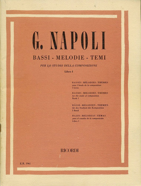 LT- BASSI MELODIE TEMI COMPOSIZIONE - G. NAPOLI - RICORDI --- 1962 - S - YFS693