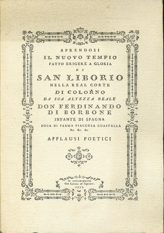 LT- APPLAUSI POETICI SAN LIBORIO COLORNO FERDINANDO BORBONE----- 1981- B- YFS693