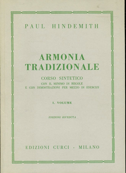 LT- ARMONIA TRADIZIONALE CORSO - PAUL HINDEMITH - CURCI --- 1979- B- YFS693
