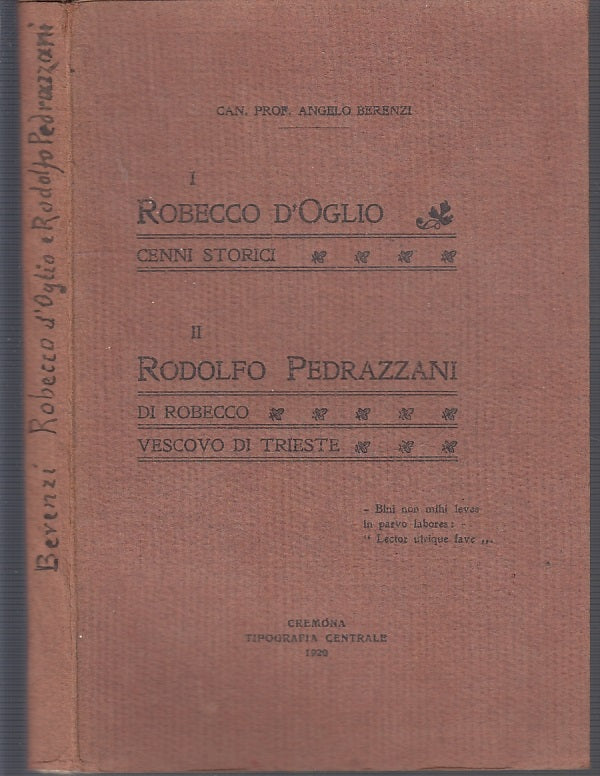 LD- I ROBECCO D'OGLIO PEDRAZZANI VESCOVO TRIESTE - BERENZI ---- 1920- B- XFS50