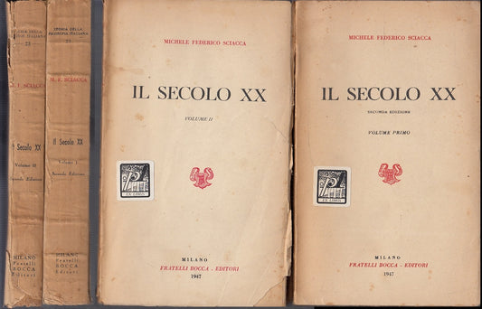 LS- IL SECOLO XX 2 VOLUMI - SCIACCA - FRATELLI BOCCA --- 1947- B- XFS50