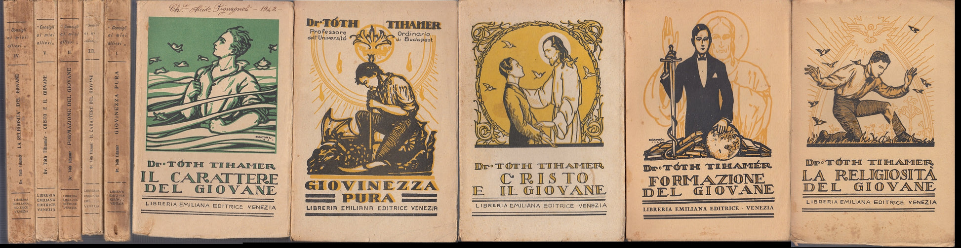 LN- LIBRI DI EDUCAZIONE PER LA GIOVENTU' 5 VOLUMI- TOTH TIHAMER---- 1935-B-XFS51