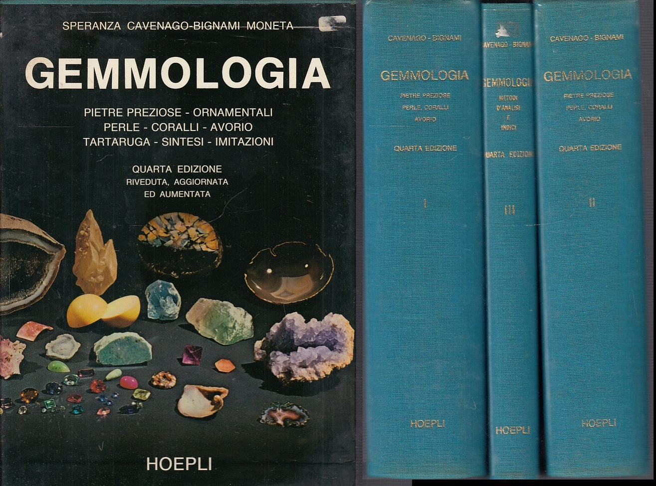 LZ- GEMMOLOGIA COFANETTO 3 VOLUMI - CAVENAGO BIGNAMI - HOEPLI--- 1980- CS- XFS51