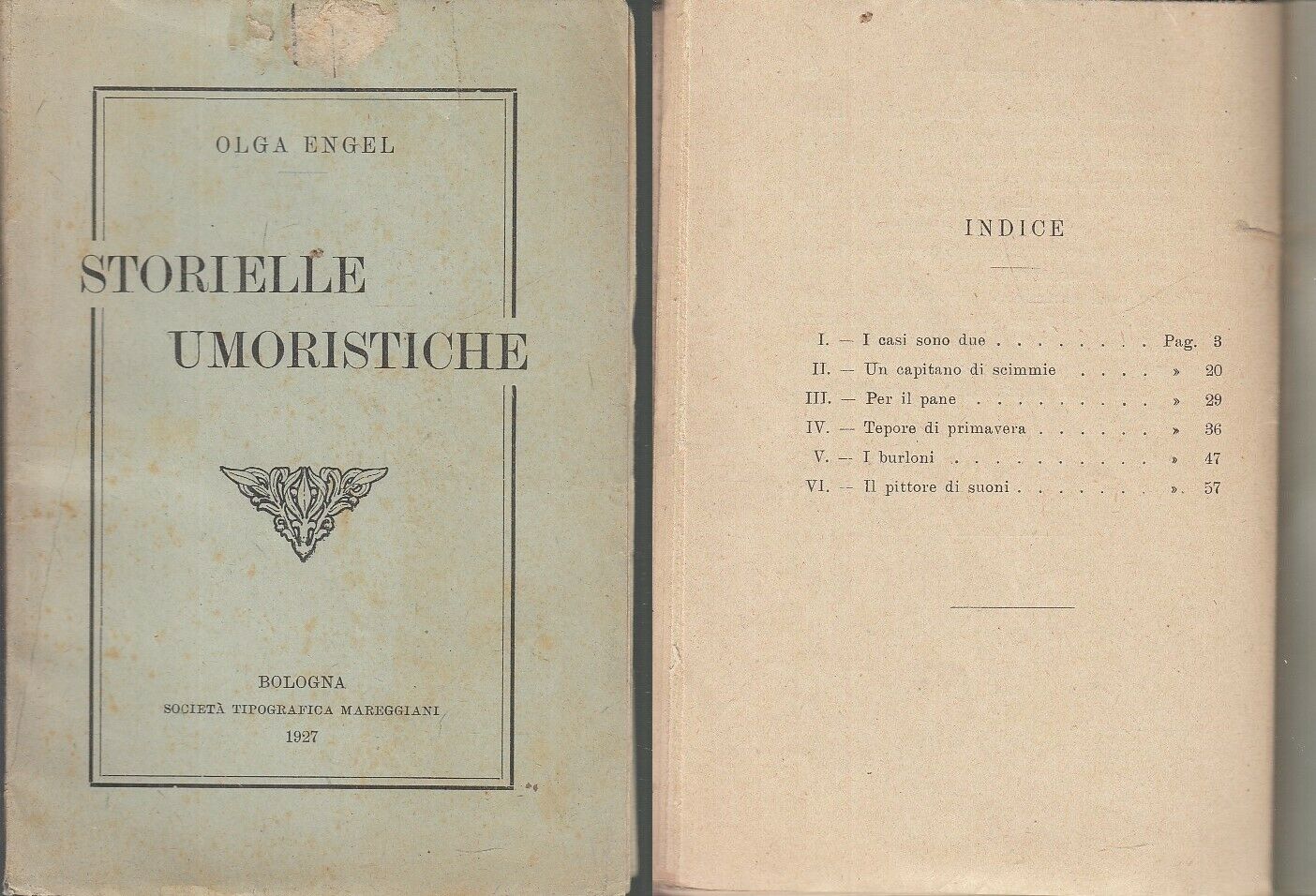 STORIELLE UMORISTICHE - OLGA ENGEL - TIPOGRAFIA MAREGGIANI--- 1927- S- XFS53 