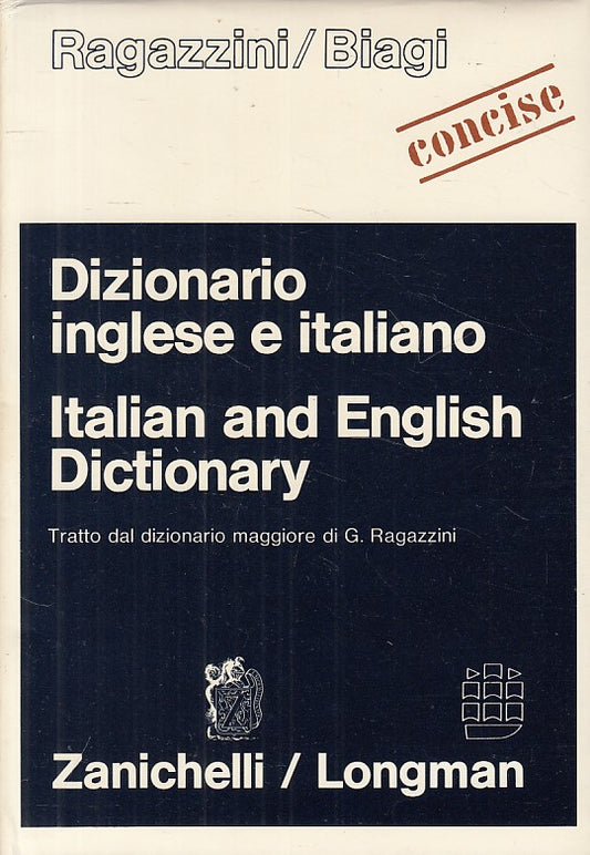 LZ- DIZIONARIO INGLESE ITALIANO DICTIONARY -- ZANICHELLI --- 1972 - CS - YFS590