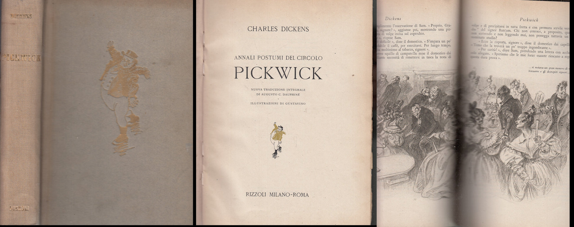 LB- ANNALI POSTUMI CIRCOLO PICKWICK- DICKENS GUSTAVINO- RIZZOLI--- 1946- C-XFS58