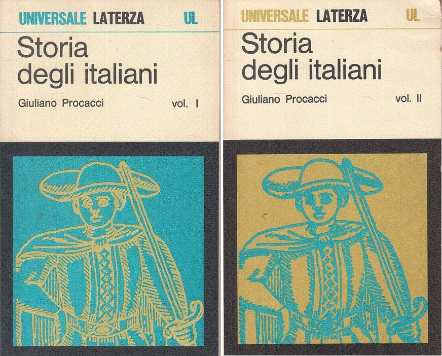 LS- STORIA DEGLI ITALIANI 2 VOLUMI - PROCACCI - LATERZA --- 1968 - B - XFS