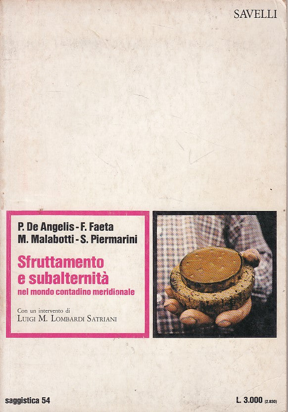 LS- SFRUTTAMENTO E SUBALTERNITA' MONDO CONTADINO -- SAVELLI--- 1975 - B - YFS208