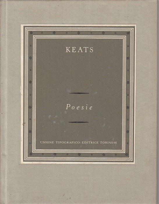 LN- POESIE - JOHN KEATS - UTET --- 1958 - C - YFS398
