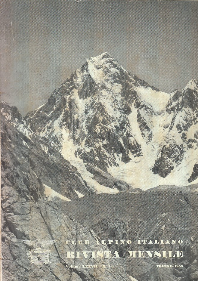 LR- LE ALPI RIVISTA MENSILE VOL.LXXVII N.3 4 -- CAI --- 1958 - B - XFS46