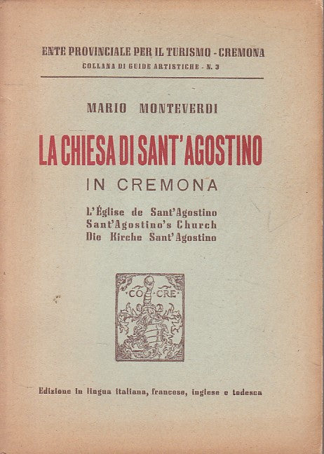 LS- LA CHIESA DI SANT'AGOSTINO - MONTEVERDI - CREMONA --- 1953 - B - ZFS399
