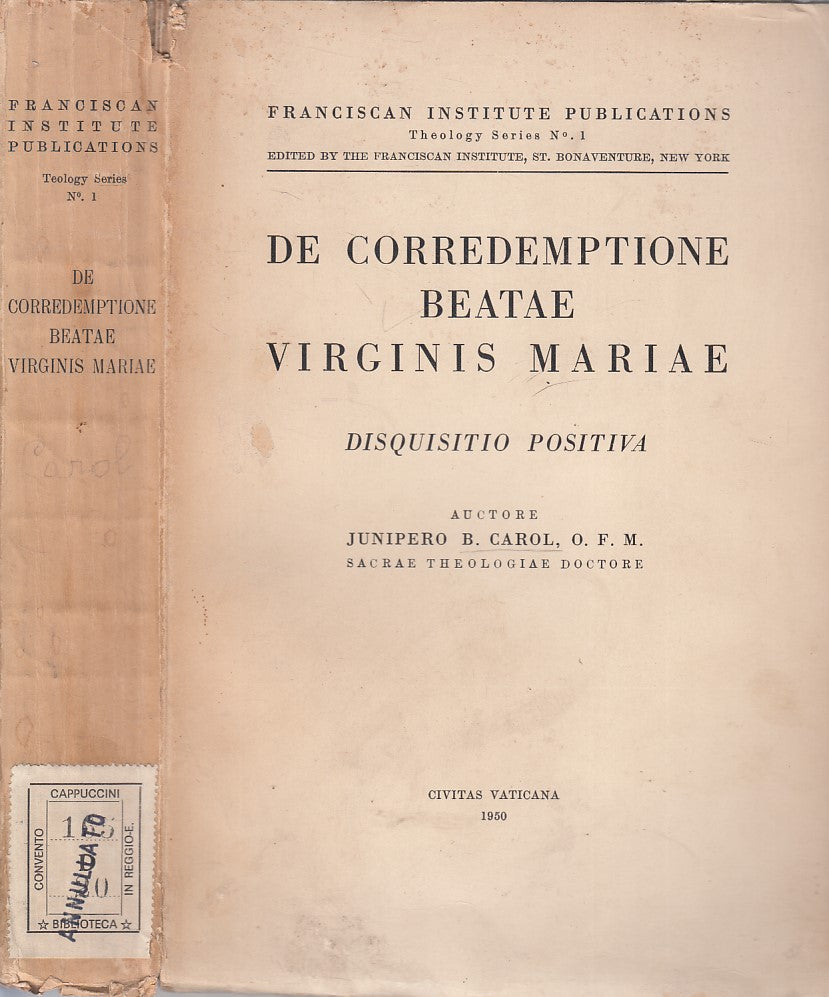 LD- DE CORREDEMPTIONE BEATAE VIRGINIS MARIAE-- CIVITAS VATICANA--- 1950- B-ZFS60