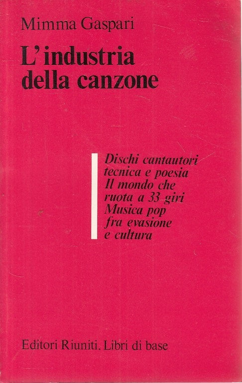LS- L'INDUSTRIA DELLA CANZONE - GASPARI- RIUNITI- LIBRI BASE-- 1981 - B - YFS191