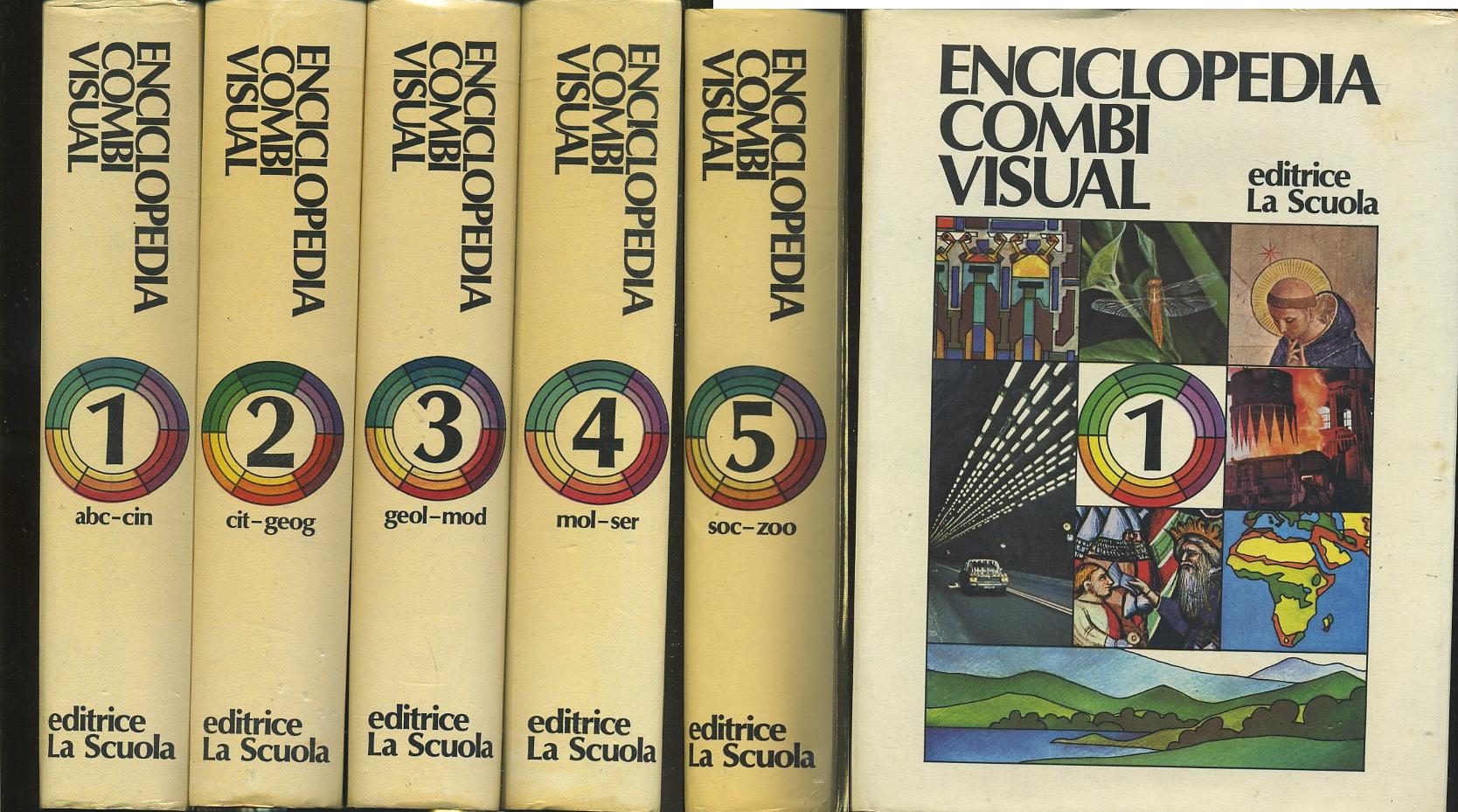 LZ- ENCICLOPEDIA COMBI VISUAL 5 VOLUMI COMPLETA -- LA SCUOLA--- 1980- CS- YFS999