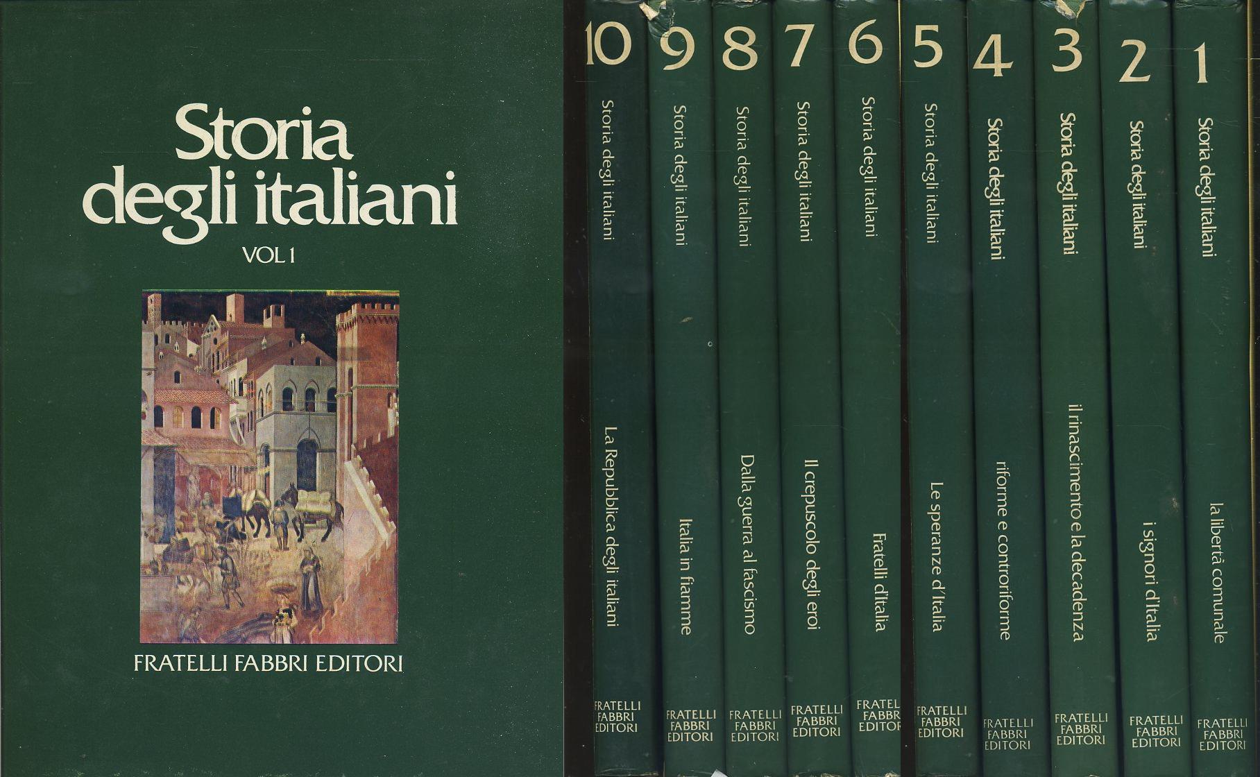 LS- STORIA DEGLI ITALIANI 10 VOLUMI COMPLETA -- FABBRI --- 1974- CS- YFS999