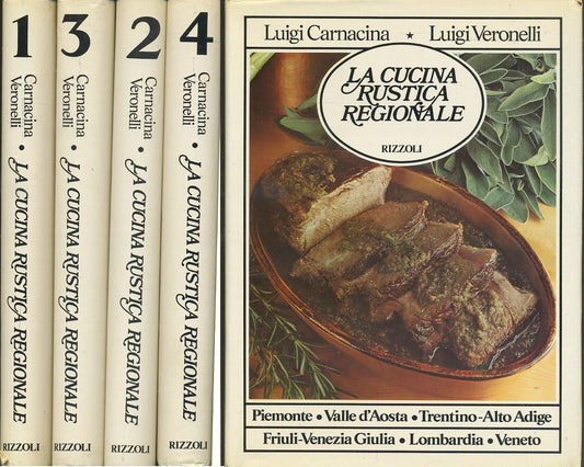 LK- LA CUCINA RUSTICA REGIONALE 4 VOLUMI- VERONELLI- RIZZOLI--- 1978- CS- YFS702