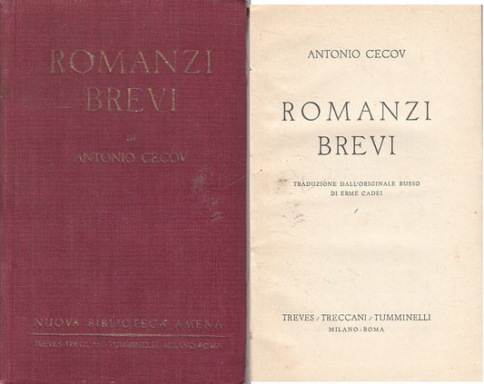 ROMANZI BREVI - ANTONIO CECOV - BIBLIOTECA AMENA --- 1922 - B - ZFS611