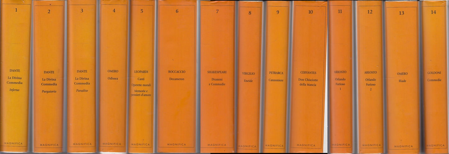 LN- MAGNIFICA VOLUMI 1/14 - DANTE - BIBLIOTECA REPUBBLICA --- 2005- CS- YFS999