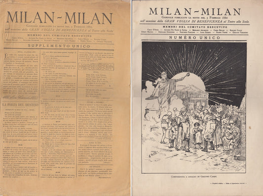 LH- MILAN MILAN GRAN VEGLIA DI BENEFICENZA TEATRO ALLA SCALA----- 1880- S- XFS55