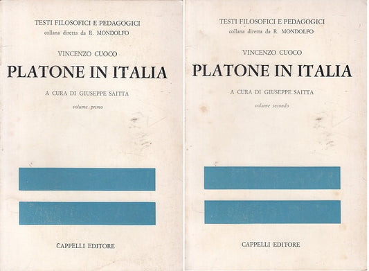 LS- PLATONE IN ITALIA 2 VOL. - CUOCO - CAPPELLI - FILOSOFICI-- 1932 - B - ZFS443
