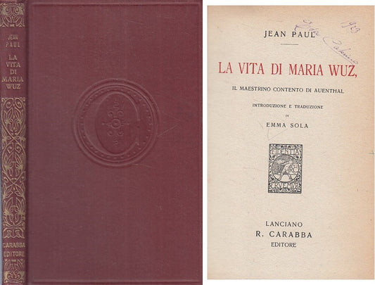 LS- LA VITA DI MARIA WUZ MAESTRINO - JEAN PAUL - CARABBA --- 1923 - C - ZFS247