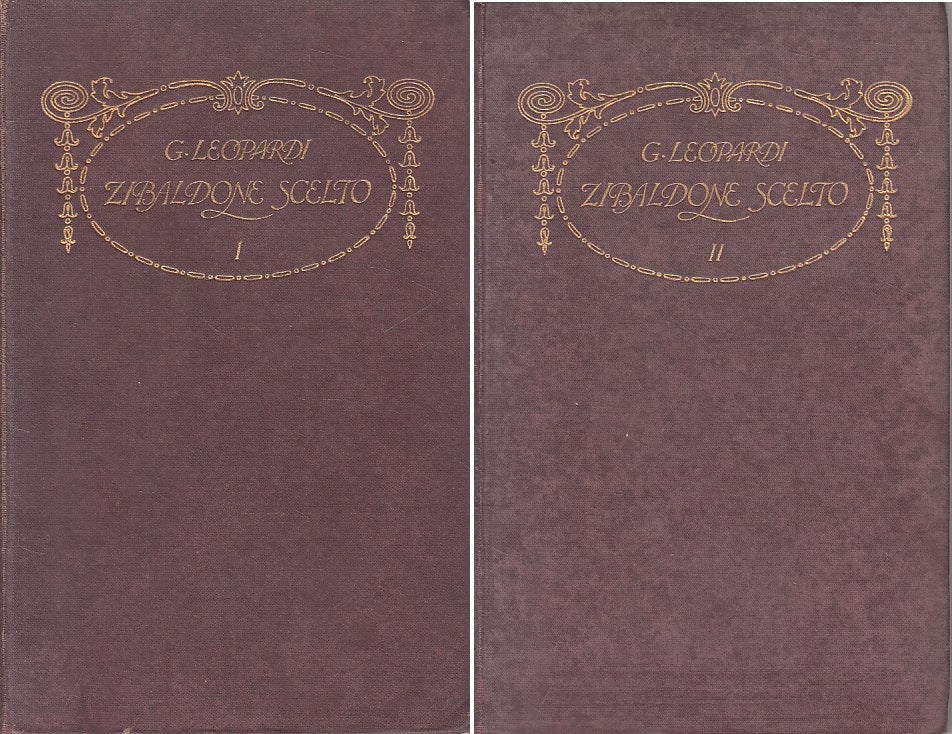 LN- ZIBALDONE SCELTO ANNOTATO 2 VOL.- LEOPARDI- LE MONNIER --- 1922 - C - ZFS247