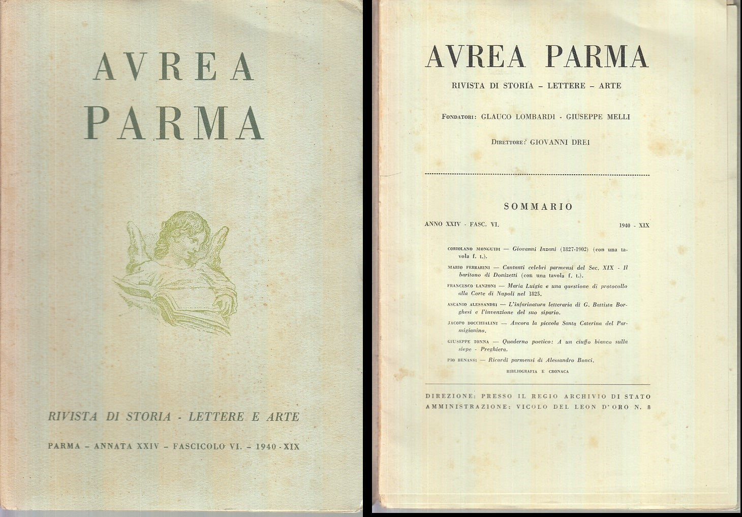 LR- RIVISTA AUREA PARMA ANNO XXIV FASC. 6 -- BODONIANA --- 1940 - B - XFS55