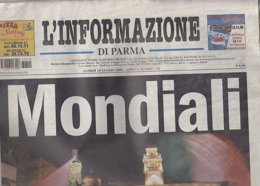 LR- L'INFORMAZIONE DI PARMA ITALIA CAMPIONE DEL MONDO MONDIALI - 2006 - RVSa169