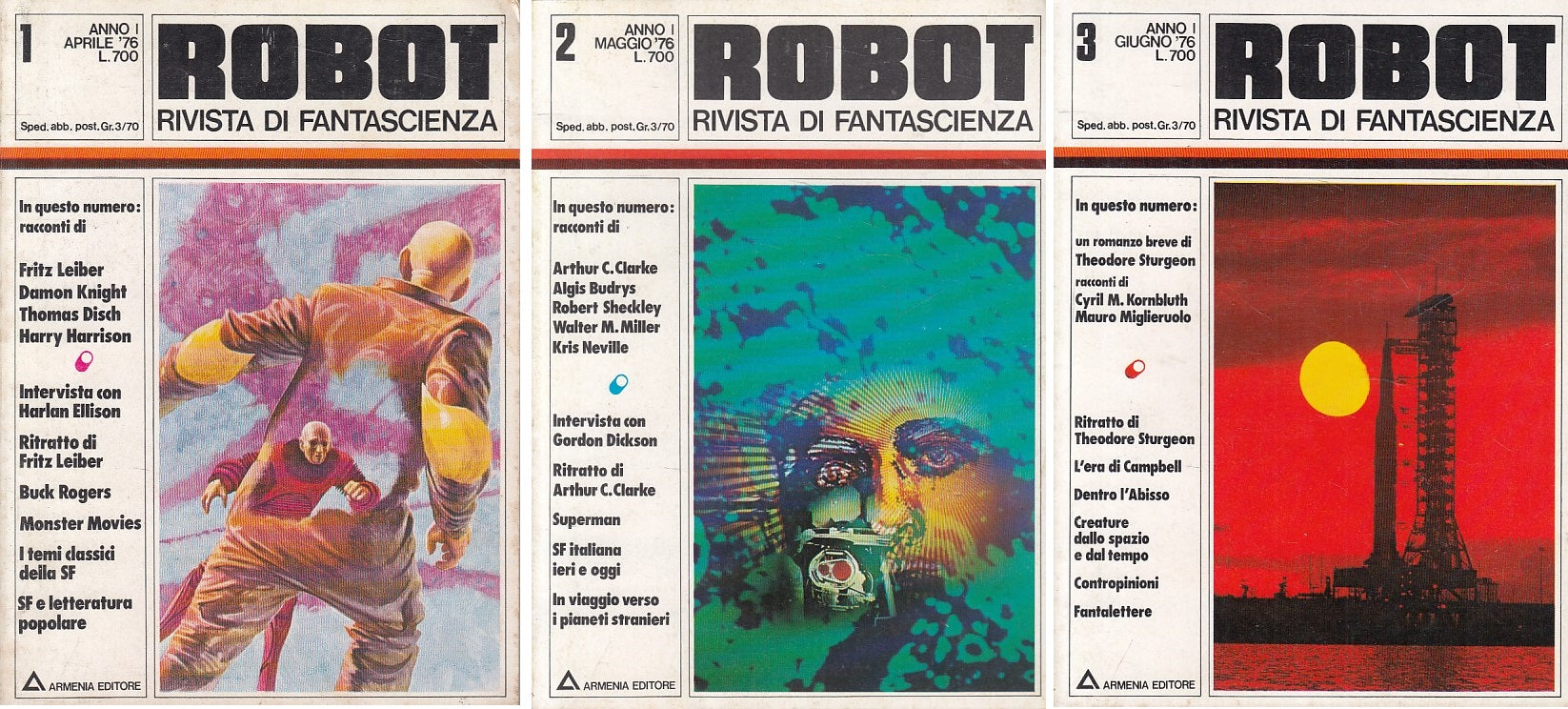 LN- ROBOT RIVISTA DI FANTASCIENZA N.1 2 3- AA.VV.- ARMENIA --- 1976 - B - YFS999