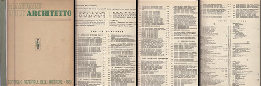LZ- MANUALE DELL'ARCHITETTO -- CONSIGLIO NAZIONALE RICERCHE CNR--- 1953- B- XFS6