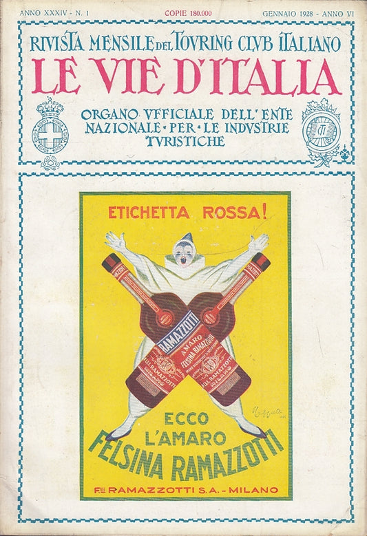 LV- LE VIE D'ITALIA 1/11 ANNATA QUASI COMPLETA -- TCI --- 1928 - B - YFS574