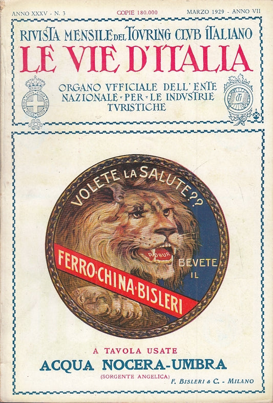 LV- LE VIE D'ITALIA 3/11 ANNATA COMPLETA -3 NUMERI -- TCI --- 1929 - B - YFS574