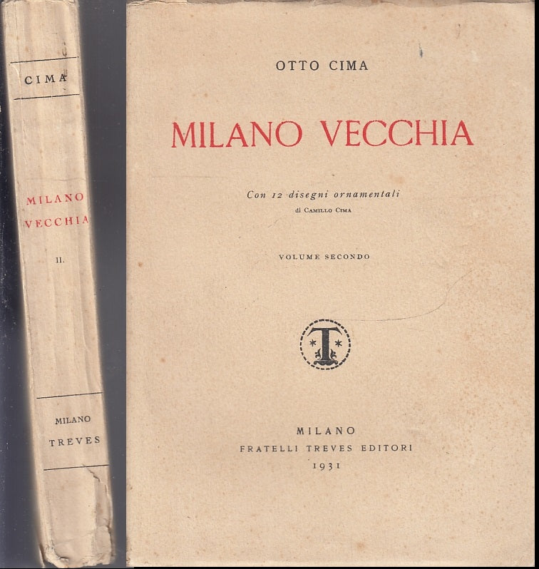 LH- MILANO VECCHIA CON DISEGNI - OTTO CIMA - FRATELLI TREVES --- 1931 - B- XFS22