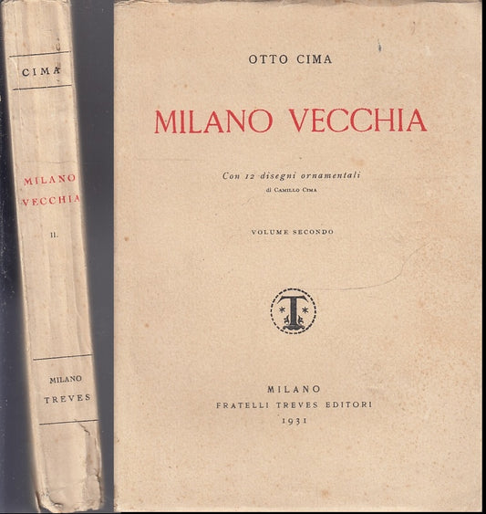 LH- MILANO VECCHIA CON DISEGNI - OTTO CIMA - FRATELLI TREVES --- 1931 - B- XFS22