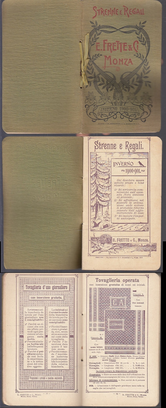 LH- STRENNE E REGALI CATALOGO INVERNO 1900/1901 -- FRETTE & C.--- 1900- S- XFS35